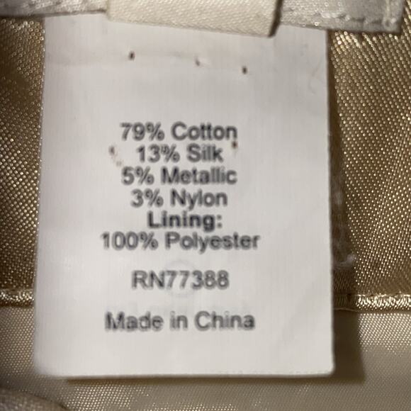 j Crew Gold And Cream Pencil Sheath Skirt Size 10 Circles/bubbles Metallic - Picture 5 of 5